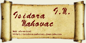 Isidora Mahovac vizit kartica